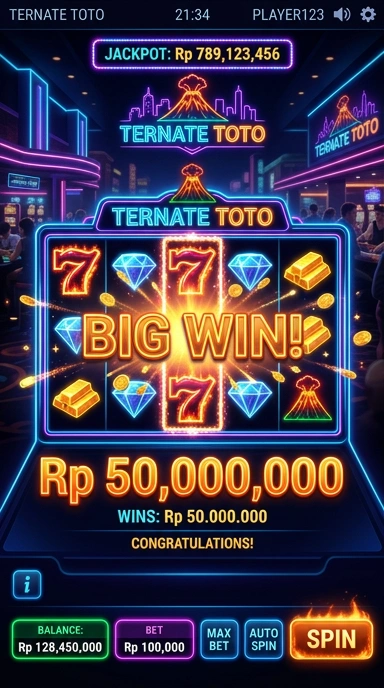 Tampilan aplikasi ternatetoto di perangkat Android.